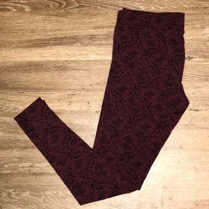 Red Patterned Leggings